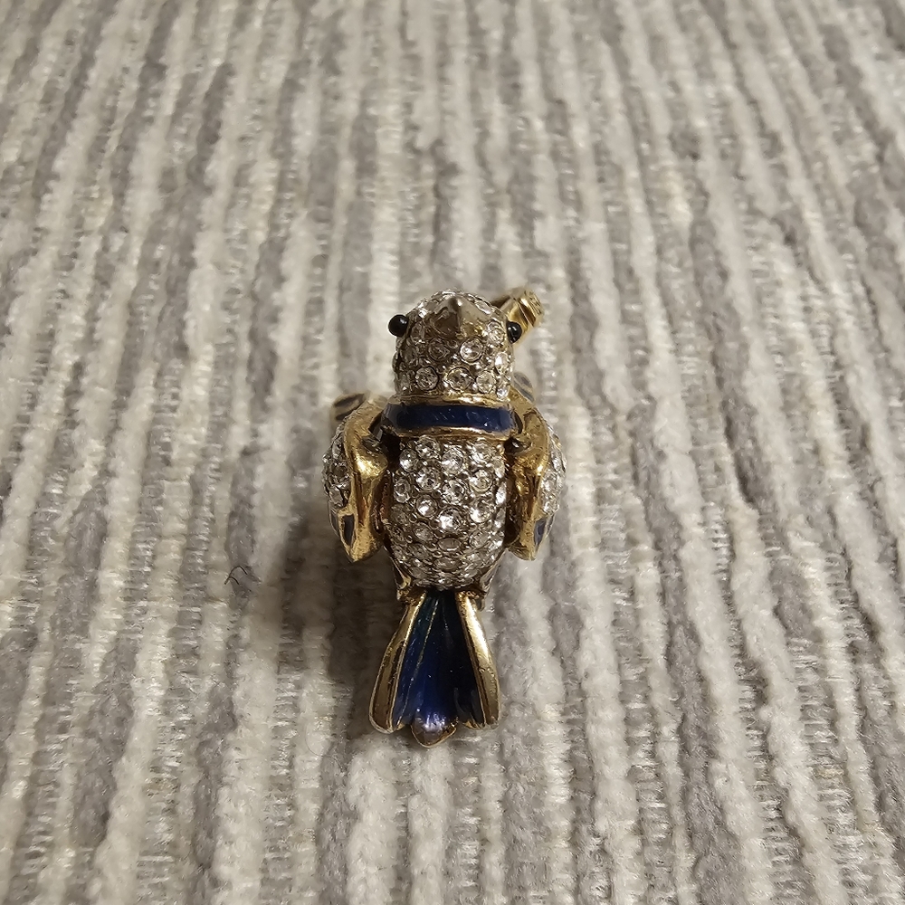 ♡ Vintage Juicy Couture Hummingbird Charm Enamel Pave Crystal Gold ♡ - Picture 5 of 5